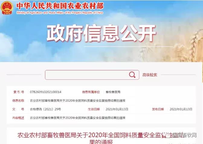 豬料竟是重災(zāi)區(qū)??！2020飼料質(zhì)量安全抽查結(jié)果發(fā)布！43家產(chǎn)品不合格！